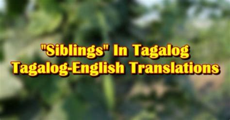 sibling in tagalog